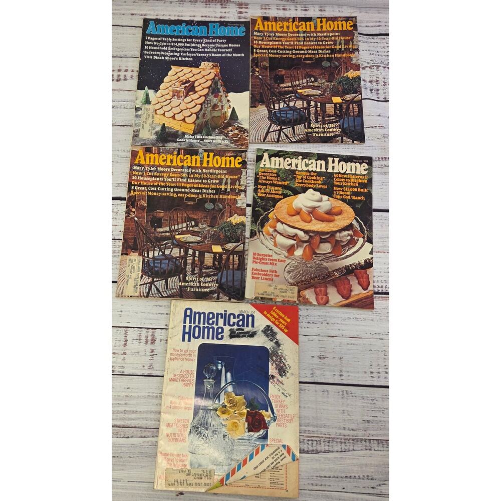 American Home Magazine Lot 5 1974 March Aug Oct Nov Vintage Home Decor
